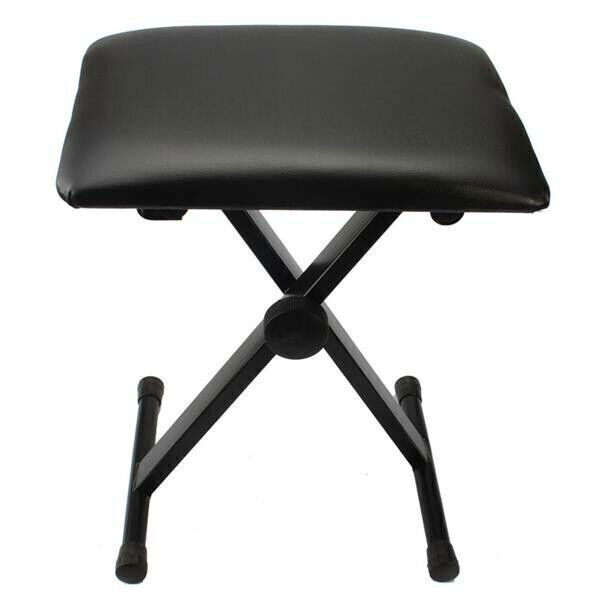 new Glarry Adjustable Folding Piano Bench Stool Seat Black