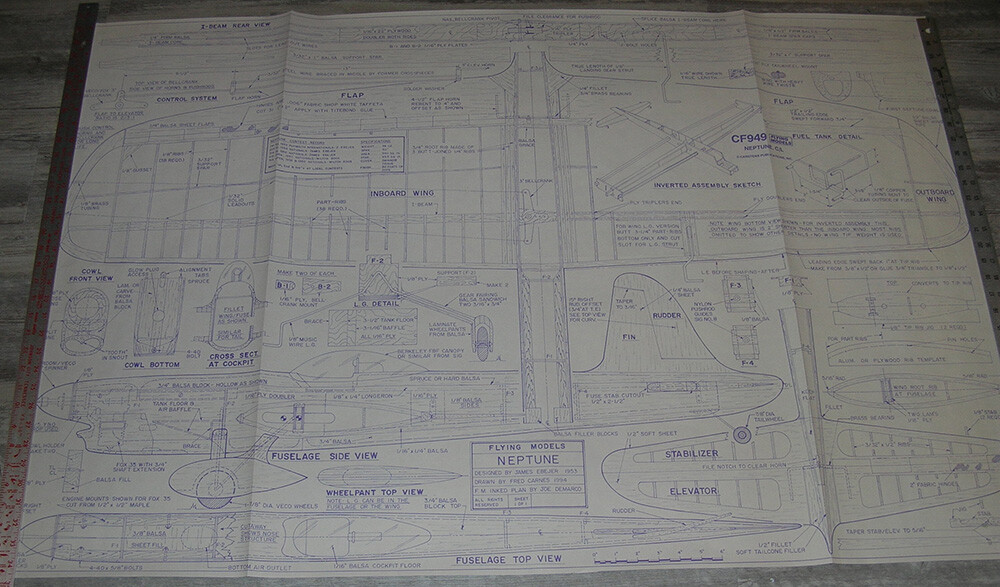 Model Airplane Plans (UC): Neptune Classic 56" Stunt for .35-.46 by James Ebejer