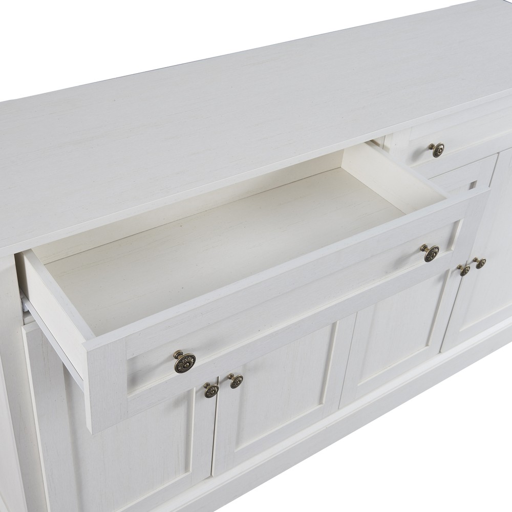 Sideboard Buffet Cabinet 2 Drawers 4 Doors Kitchen Buffet Storage Cabinet White