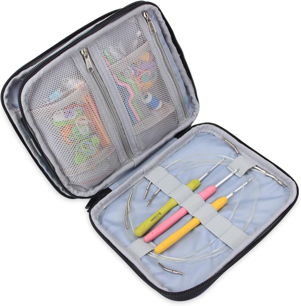 Organizer Case for Interchangeable Circular Knitting Needles, Crochet Hooks a...