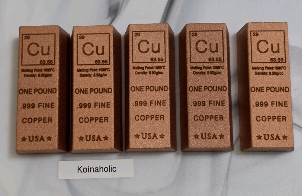1 Pound lb Copper Bar Trapezoid Ingot Element Design