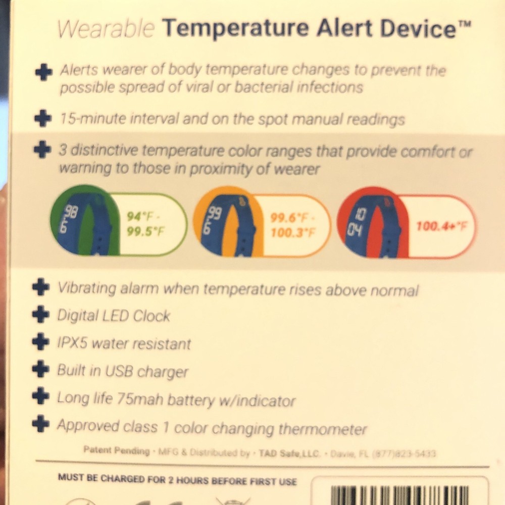TAD Wearable Temperature Alert Device
