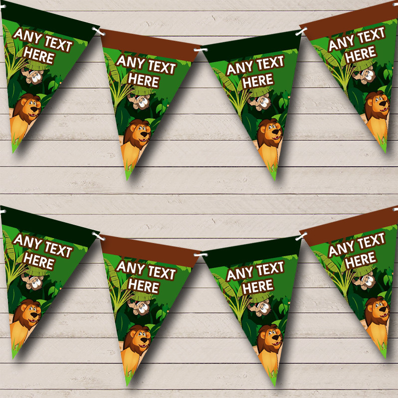 Jungle Lion Monkey Baby Shower Banner