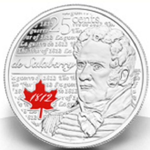2013 25 cent ($0.25) de Salaberry Quarter  (1 coloured only)