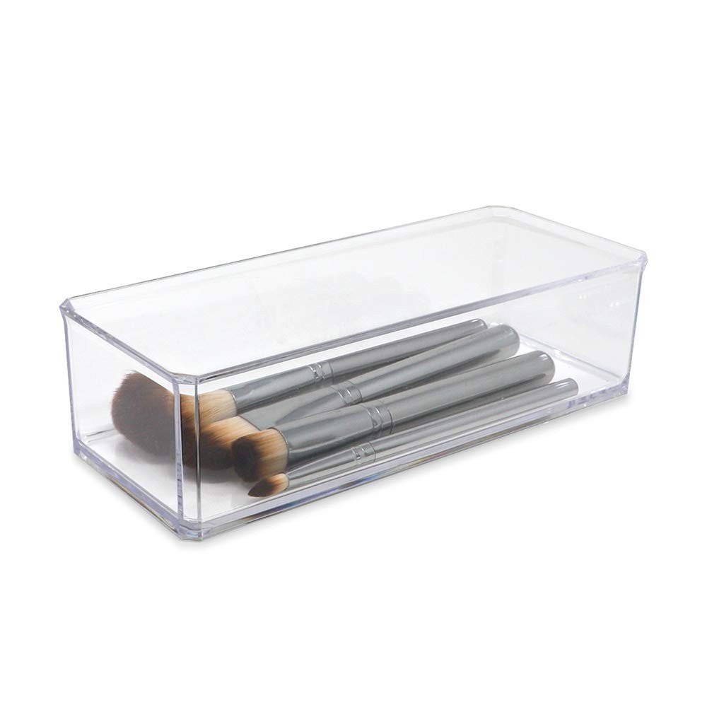 Clear Acrylic Rectangular Stackable Storage Organizer, (9"L x 3.5"W x 2.5"H) ...
