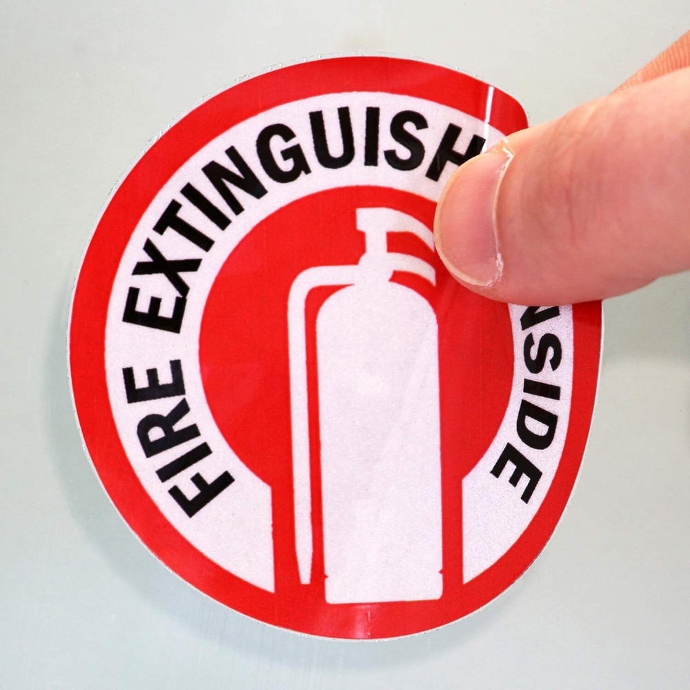 ✅Fire Extinguisher Inside Label | 2.75" in Diameter Engineer Grade Reflective
