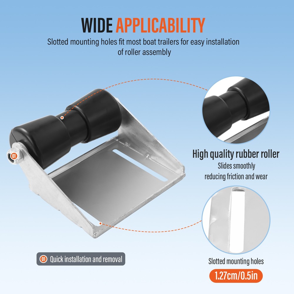 Boat Trailer Rollers with Brackets 12" Keel Roller Assembly Kit For Boat Trailer