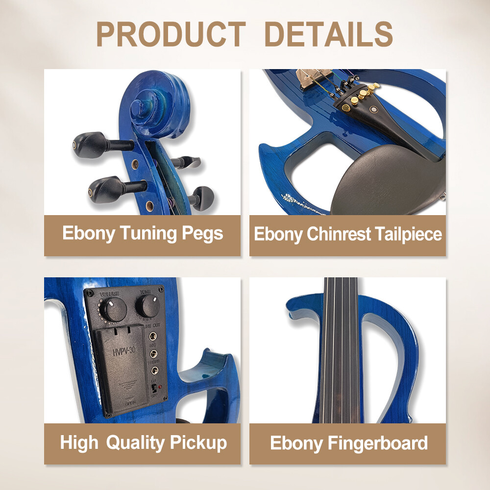 16 inch Electric Viola 5 Strings viola kit Solid Wood Ebony Accessories,cable
