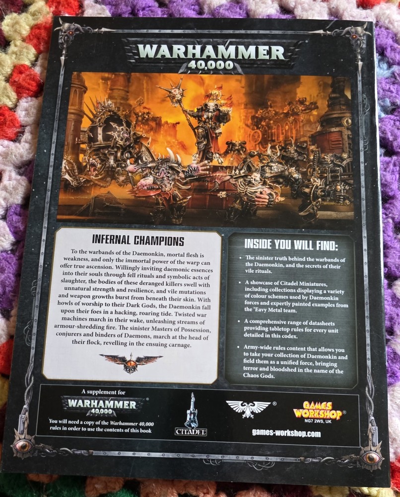 Warhammer 40k Codex Heretic Astartes Daemonkin softcover book