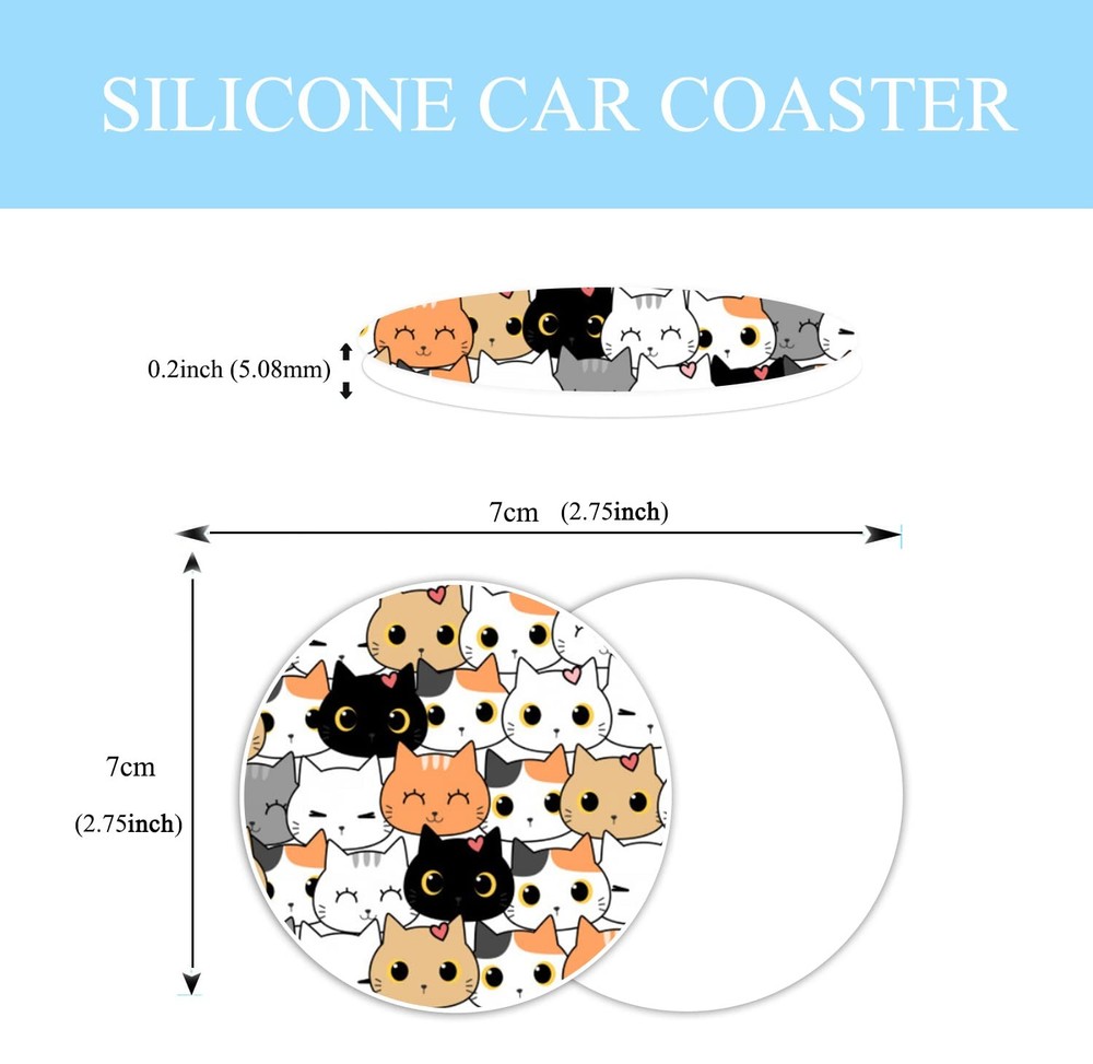 Cute Cat Pattern License Plate Frames 2 Pack 2 one size,