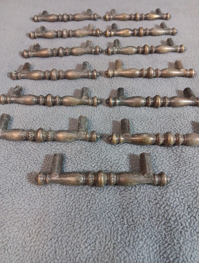 X14 Vintage Brass Drawer Handle Pulls Ornate 3" Center's (NO HARDWARE)