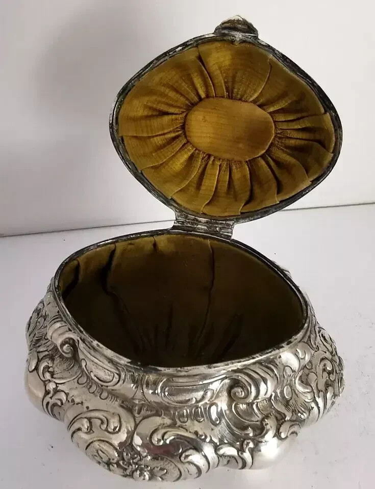 Magnificent German Solid Silver Jewellery Box Casket - 305g