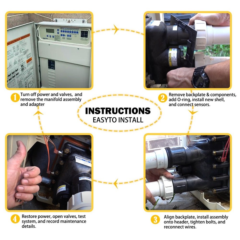 Pool Heater Manifold Assembly Replacement Kit for Pentair MasterTemp