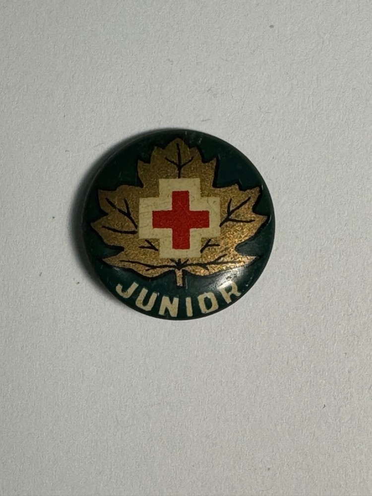 COLLECTABLE Vintage Junior RED Cross Button Pin