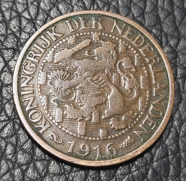 1916 Netherlands 1 Cent Coin