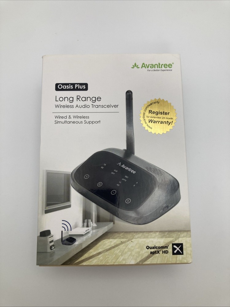 Avantree Oasis Plus Bluetooth Transmitter Receiver Long Range New - Open Box
