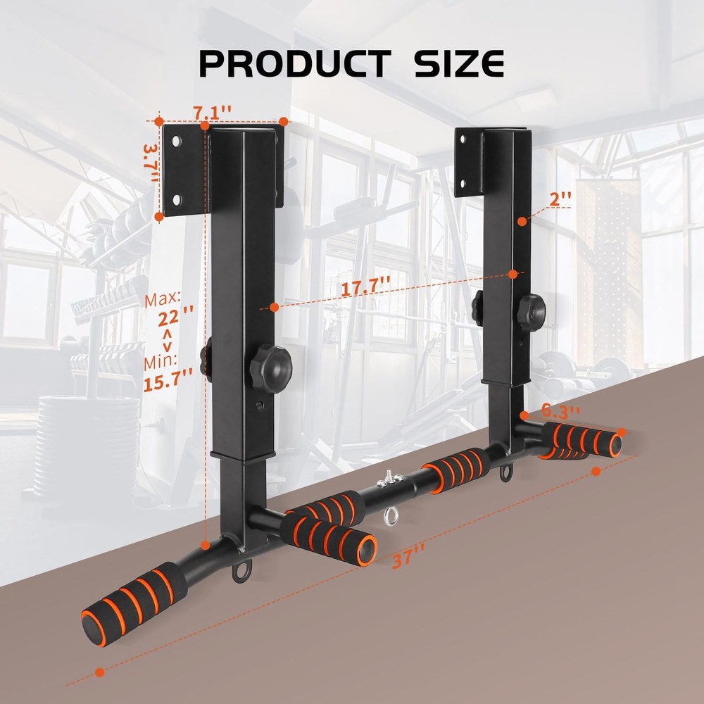 Pull Up Bar Wall Mounted: Wall Adjustable Joist Mount Pull Up Bar & Chin Up B...