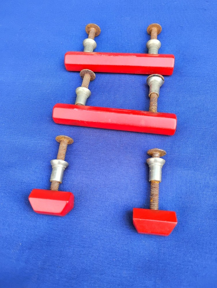Matching Set of ,4 Red Catslin Bakelite Drawer Handle Pulls