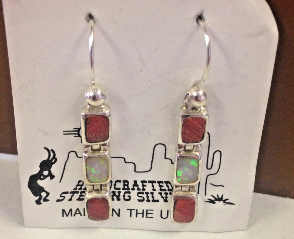 Navajo Sterling Silver Multi Stone Dangles