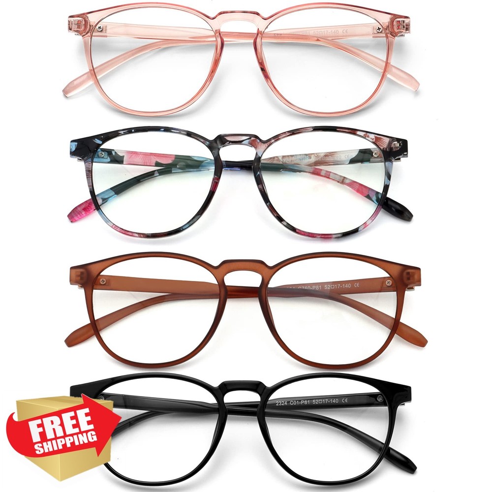 BOSSWIN Blue Light Blocking Glasses 4 Pack Men Women
