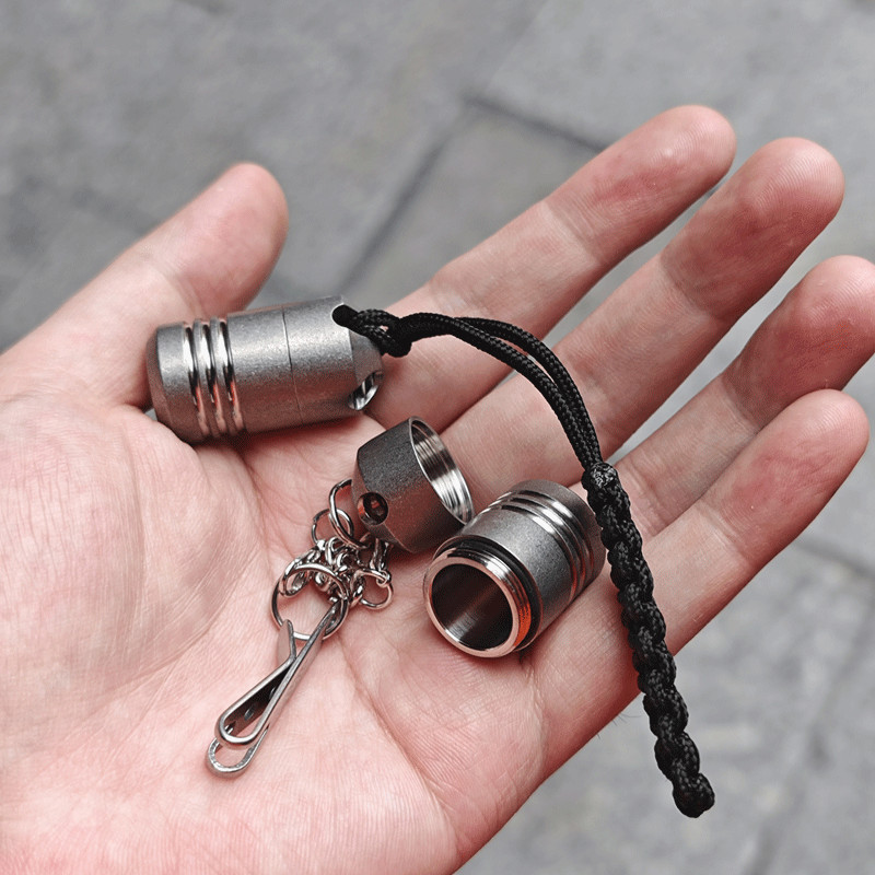 Titanium Waterproof Pill Case Holder Organizer Container Portable Keychain Box