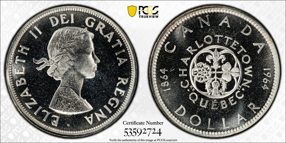 1964 Canada silver $1 PCGS PL66
