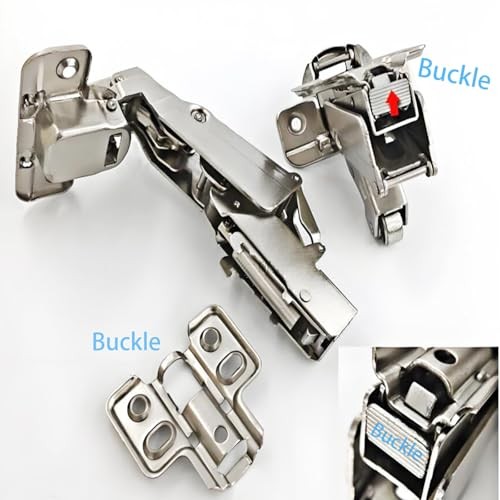 2 pcs 165 degree soft close fully covered frameless cabinet hinge, 3D