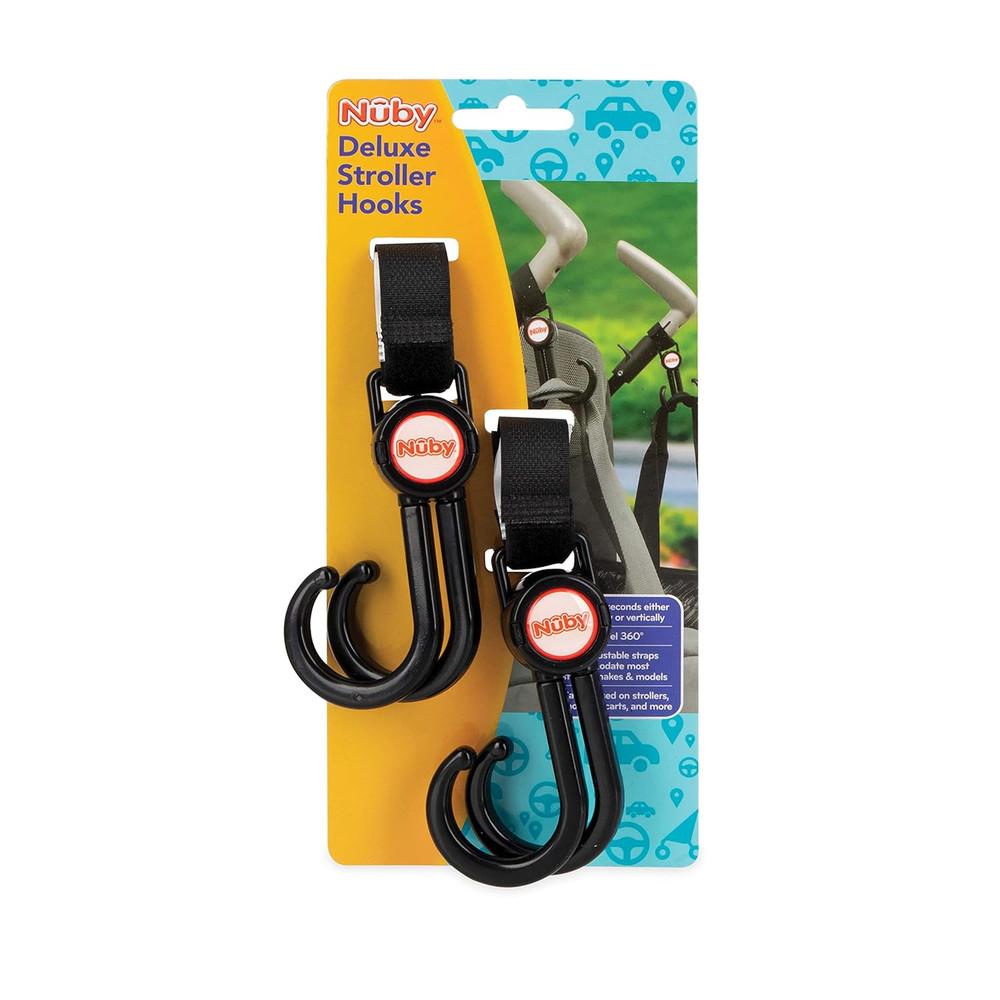 Double Stroller Hook, Adjustable Hook, Black or Grey