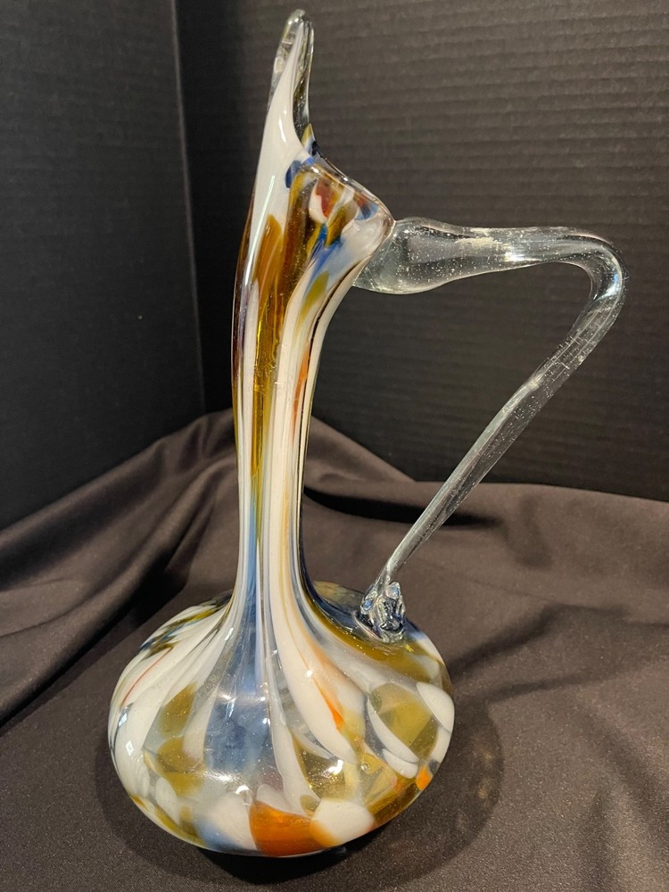 Hand Blown 13” Glass Pitcher Carafe