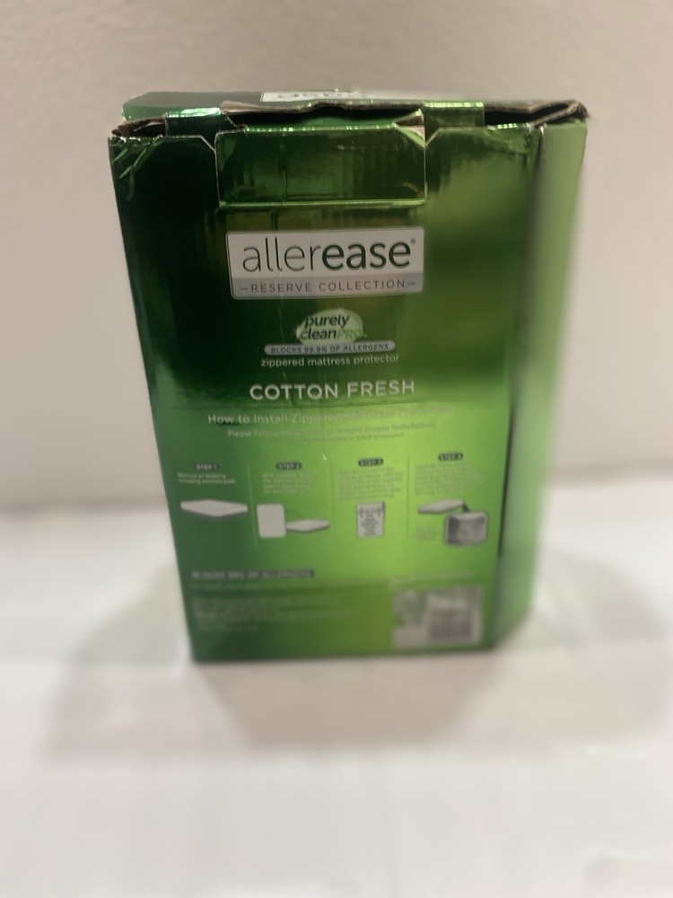 ALLEREASE Cotton Fresh Zippered Mattress Protector Full Size White Waterproof