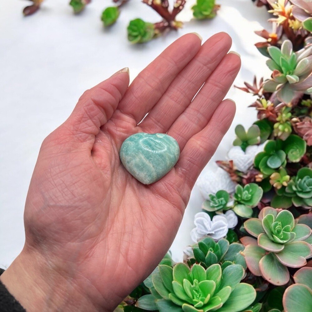 Amazonite Heart Carving (#6)