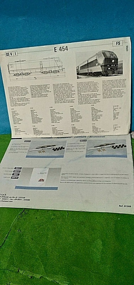 RIVAROSSI E 454 FS POSTER with TECHNICAL DATA and CATALOG 2000 NOVELTY