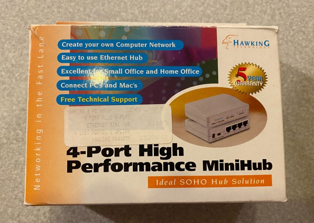 Hawking Technology High Performance 4-Port Mini-Hub Ideal SOHO Hub Solution