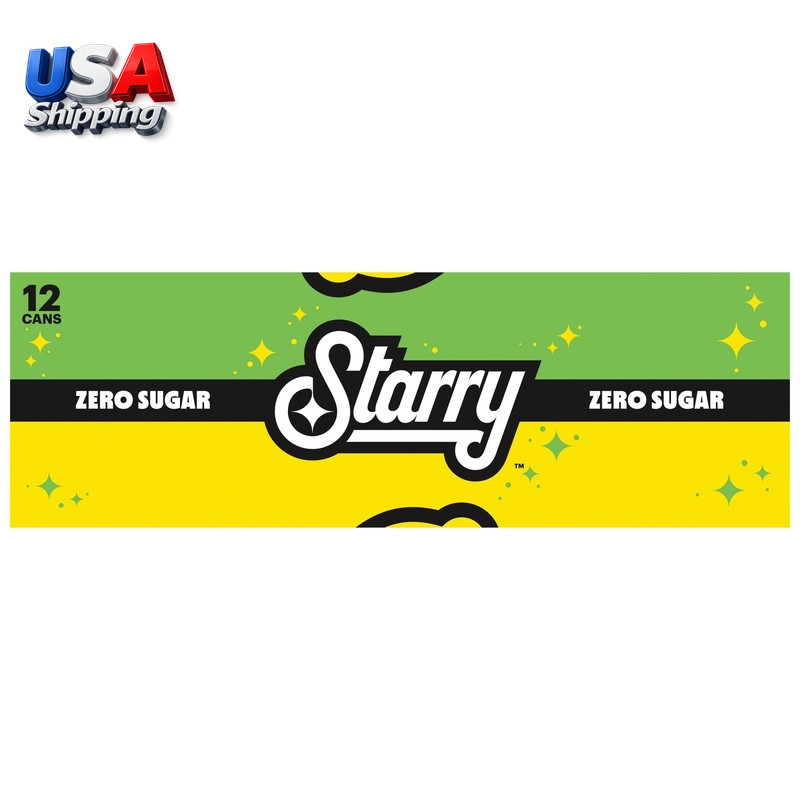 Starry Zero Sugar Lemon Lime Soda Pop, 12 Fl Oz, 12 Pack Cans