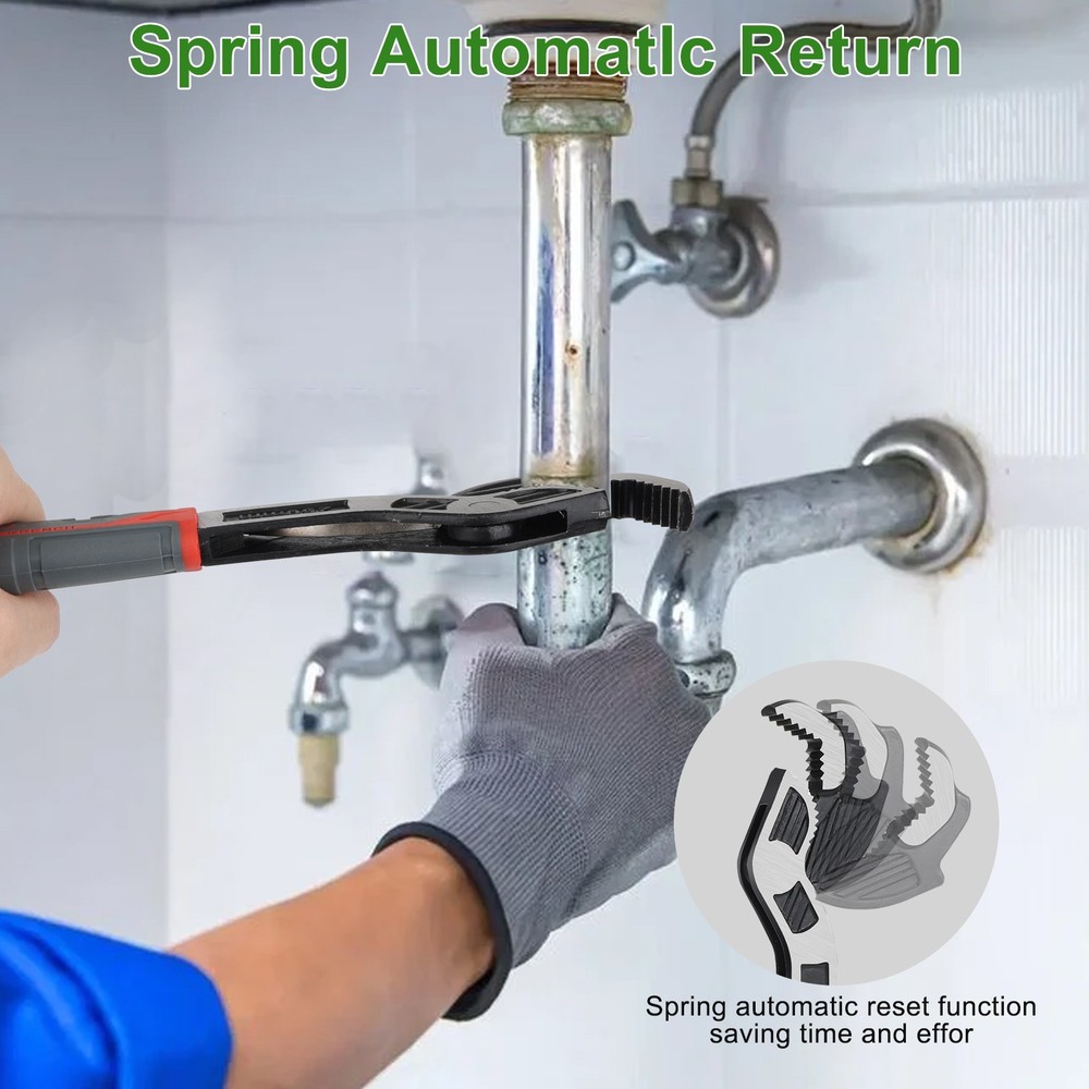 6" 10" Multi-function Magic Wrench Self-Adjusting Spanner Power Grip Pipe Wrench
