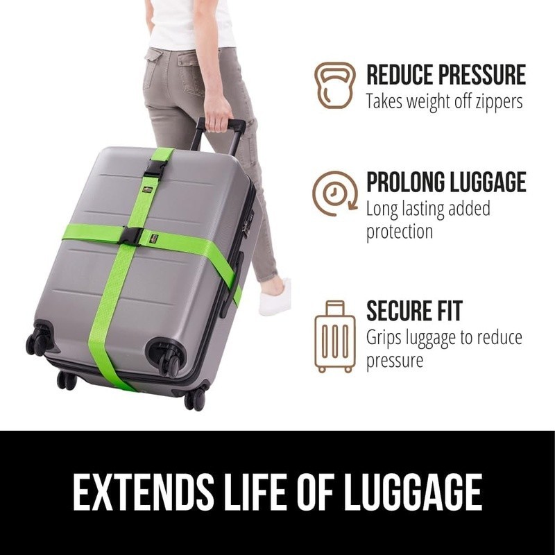 Heavy Duty Luggage Straps & Tactical Flashlight Bundle Secure Travel Accessory