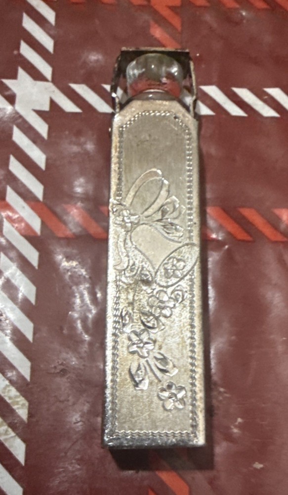 Antique Sterling Silver Spring Loaded Perfume Bottle Holder