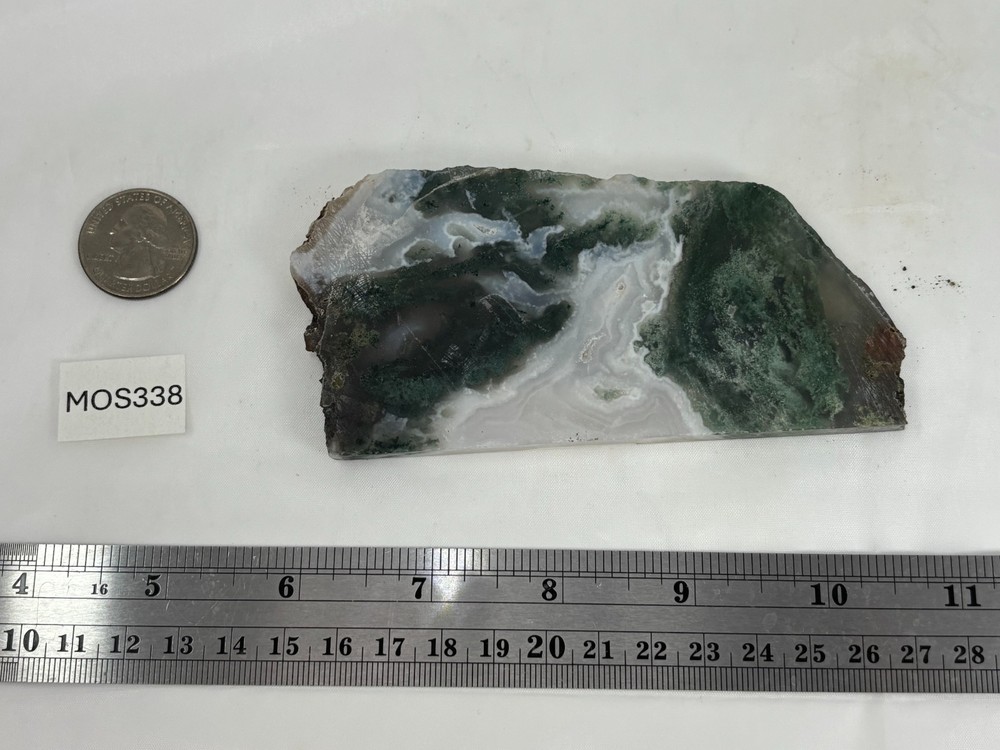 Semi-translucent Moss Agate Slab Cabbing Lapidary Carving Combo Ship Avail