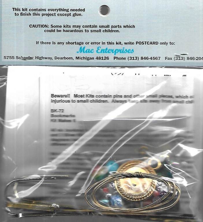NIP!!! BEAD KIT MERRI MAC BEADED BOOKMARKS MAKES 6