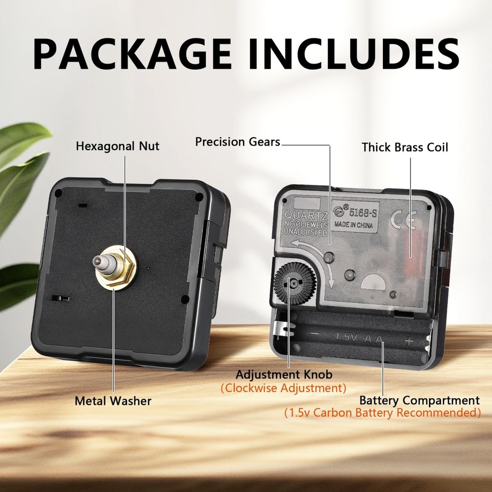 Gatuida Clock Mechanism Replacement, Movement Medium, Black