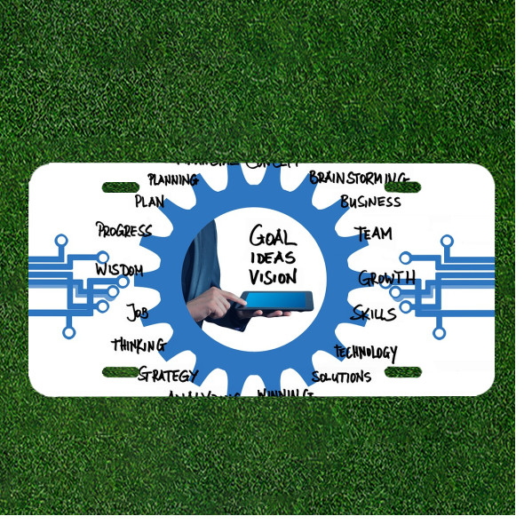 Creative License Plate Auto Tag With Goals Idea Vision Strategy Progress NEW