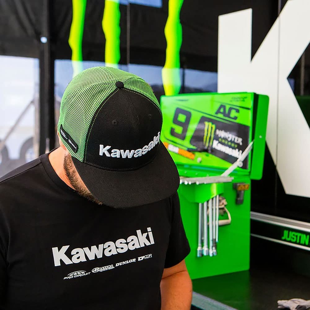 D'Cor Visuals 70-133-1 Kawasaki Line Snapback Hat Black