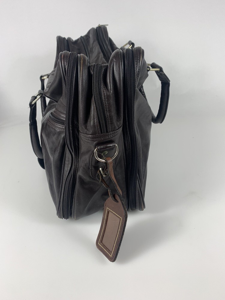 St Moritz Brown Leather Messenger/Laptop/Carryon-#116