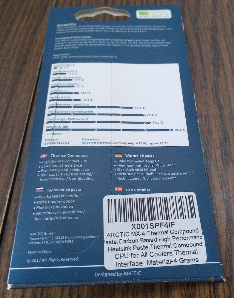 Arctic MX-4 Thermal Compound Paste New In Package Part #X001SPF41F