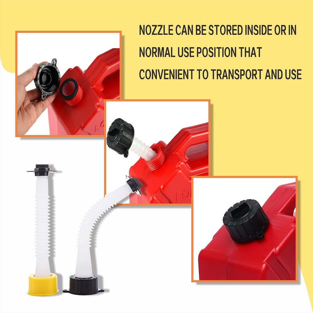 Replacement Gas Can Spouts Improved Design Flexible Pour Nozzle for White