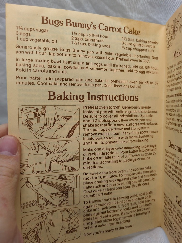 1978 Wilton Bugs Bunny Cake Complete Instructions For Baking And Decorating