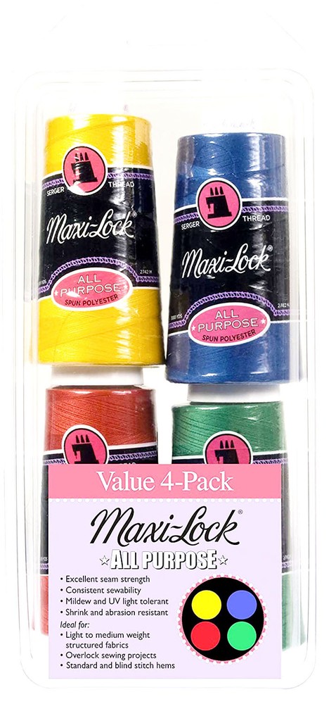 Value 4-Pack American & Efird Maxi-Lock All Purpose Thread Spool Pack Colorful