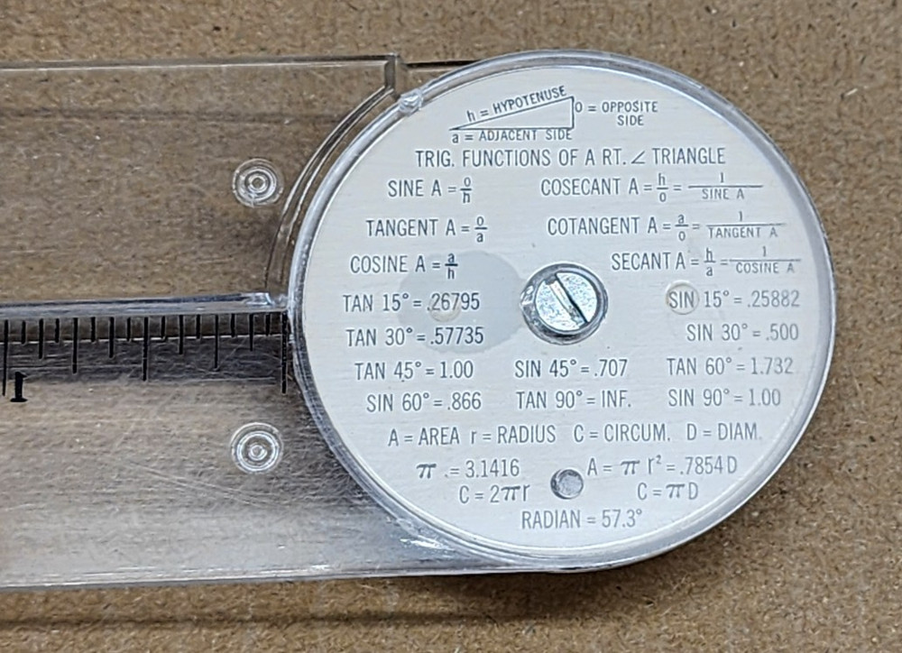 Vintage Pickett & Eckel Tractograph Adjustable Precision Angle Protractor