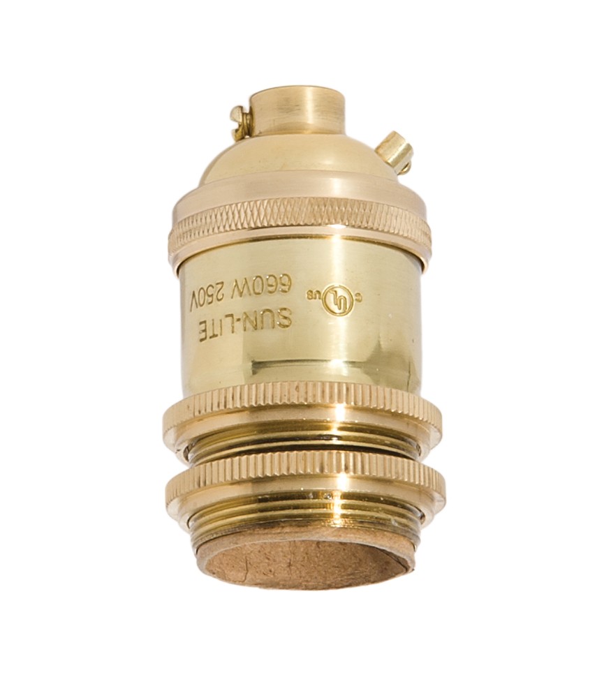 Solid Brass Keyless Sockets with Shade Rings