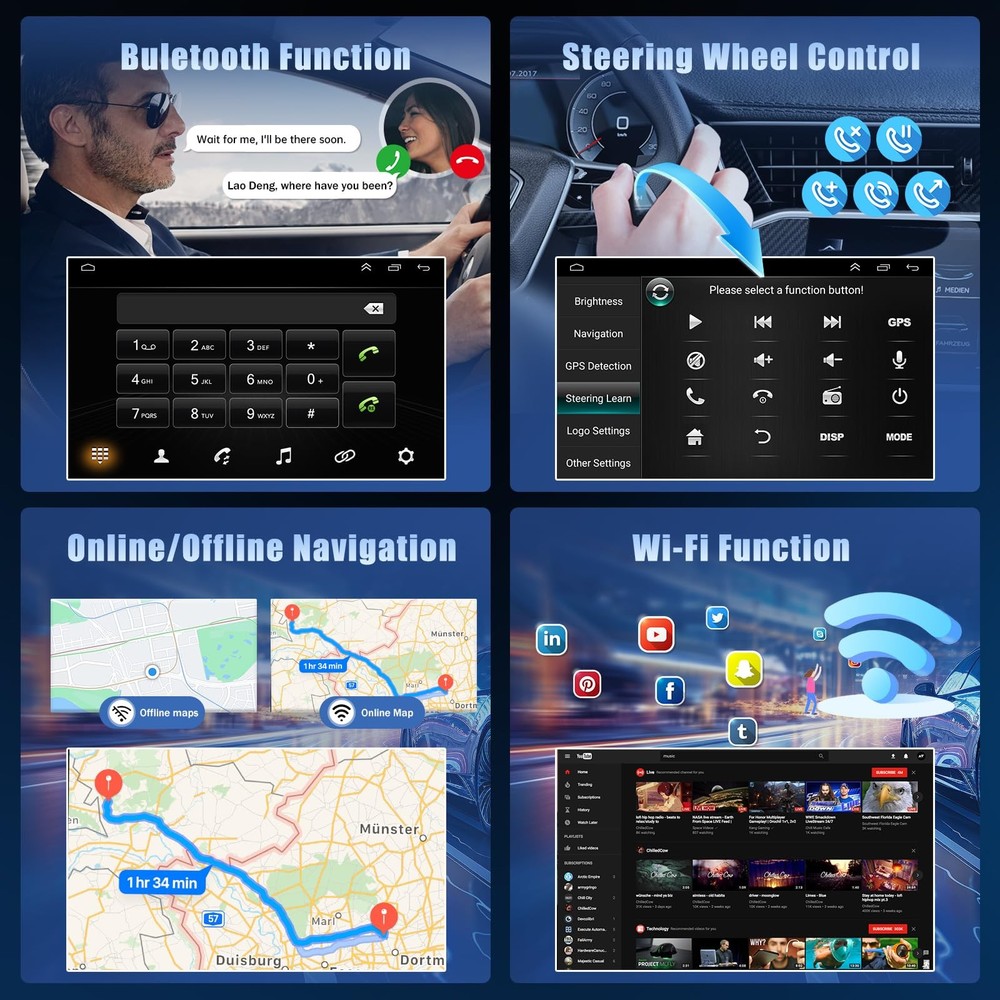 Android 13 Stereo for Sienna 11-14 9" Touch Wireless Carplay Android Auto Backup